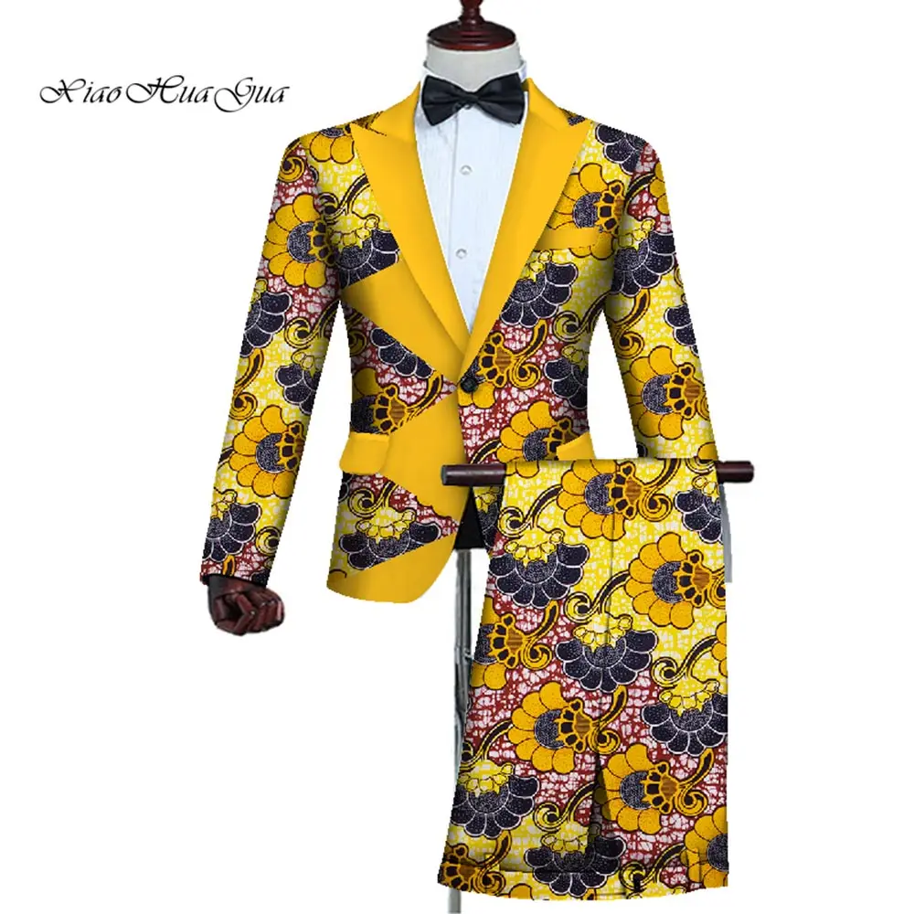 Men's African Blazer Suits Set Wedding 