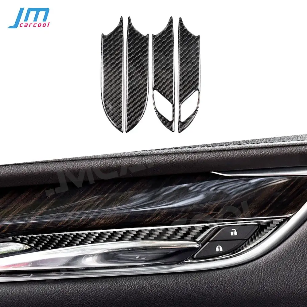 Carbon Fiber Material Interior Parts Inner door bowl Auto Car accessorise Sticker Decoration For Cadillac XT5 2016-2019-animated-img