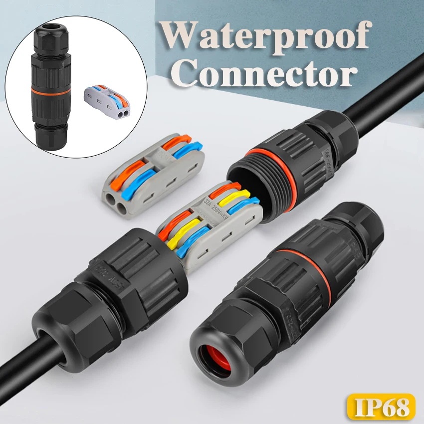 IP68 Waterproof Joint Wire Quick Connection Waterproof Connector 2/3 Pin Solder Less LED Lamp Wiring Outdoor Rainproof Terminal-animated-img