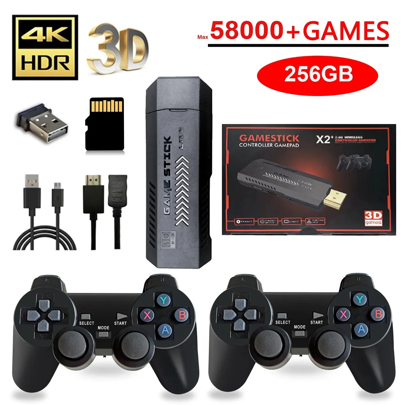 X2 Plus 256G 50000 Game GD10 Pro 4K Game Player 3D HD Retro Video Game Console Wireless Controller TV 50 Emulator For Kids Gifts-animated-img