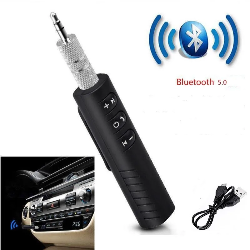 Wireless Bluetooth 5.0 Receiver Adapter 3.5mm Jack for Car Music Audio Aux A2dp Headphone Reciever Handsfree-animated-img