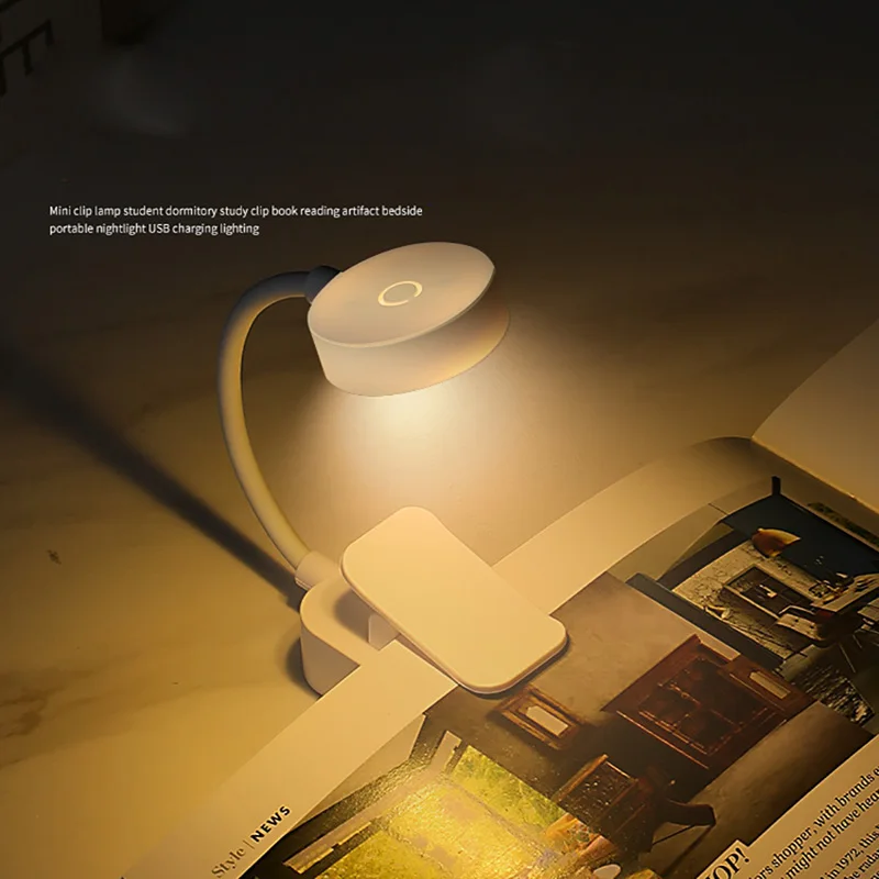 Portable LED Book Lights Eye Protection Night Light Mini 360°Clip-On Desk Reading Battery Lamp Travel Bedroom-animated-img