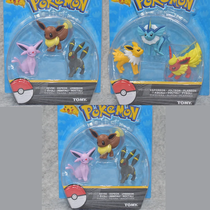 Pokemon 4-6cm Eevee Charmander Pikachu Eeveelution Nine evolutionary forms  Anime Figures Doll Kids Gift XY Action Figure Toys