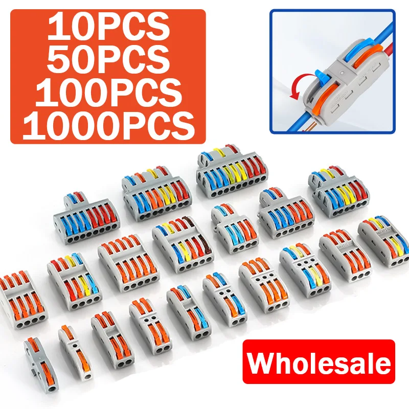 1 In Multiple Out Push-in Electrical Wire Connector Terminal Block Universal Fast Wiring Cable Connectors For Cable Connection-animated-img