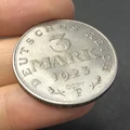 German 1923 3 Mark copper coin, European replica commemorative coin, collectible medal, home decoration, Christmas gift preview-2