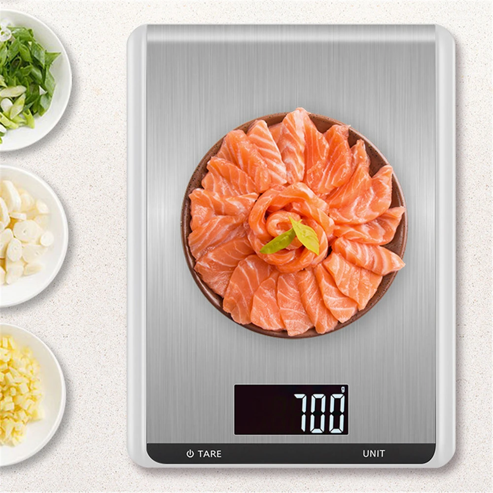 Electronic Scale Kitchen Scale with LCD Stainless Steel Precision Scale Portable Weighing Scale for Baking Food Home Accessories