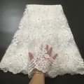 White African Lace Fabric 2024 Embroidered Nigerian Lace Fabric High Quality Cord lace French Tulle Fabric Wedding L-W006A