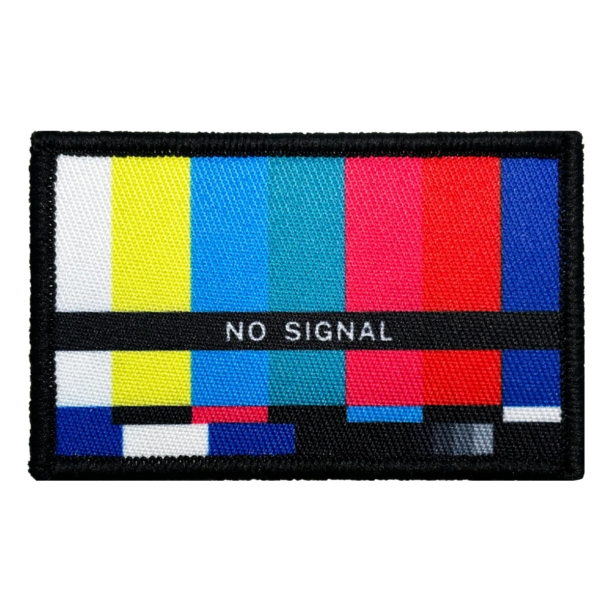 No signal late night tv joke meme 2"x3" morale patch with hook and loop backing preview-3