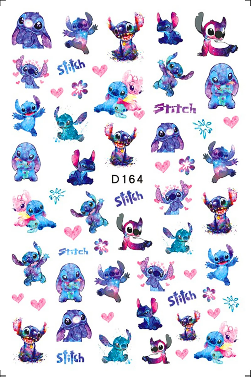 New Disney Stitch Full Set Nail Stickers Mickey Minnie Nail Art Decoration  Nail Stickers Children's Toy Stickers Stickers Decals