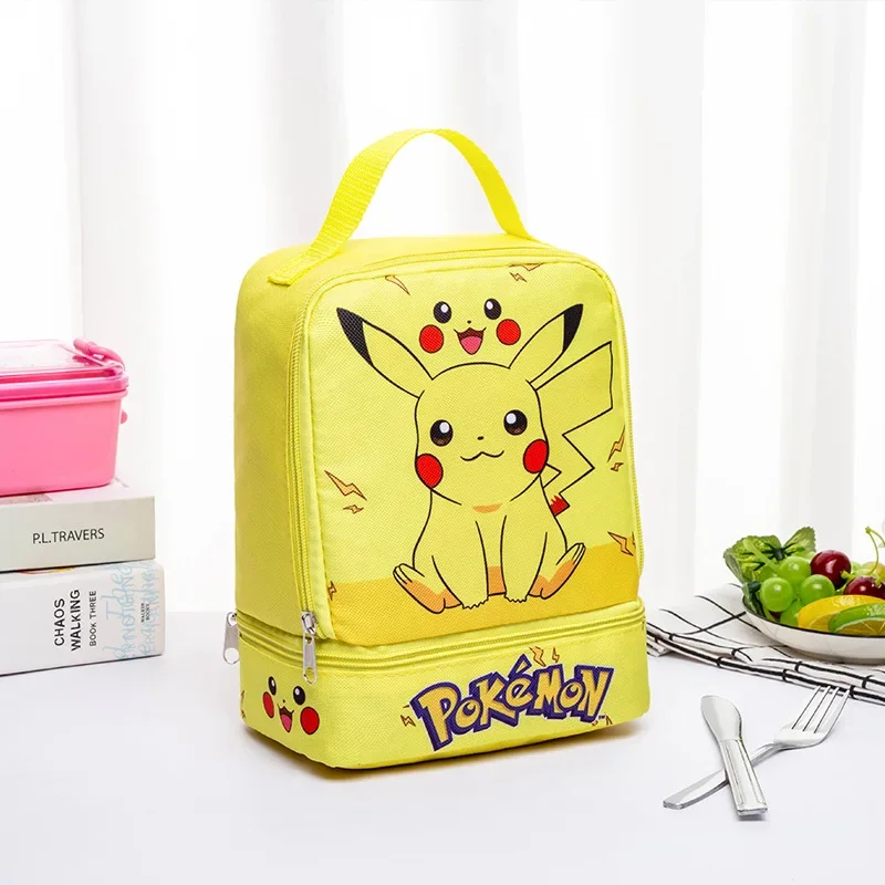 Pikachu Insulated Lunch Bag, Portable Lunch Box Storage Bag, Foldable Insulated Cooler Handbag, Perfect For Office School Picnic-animated-img