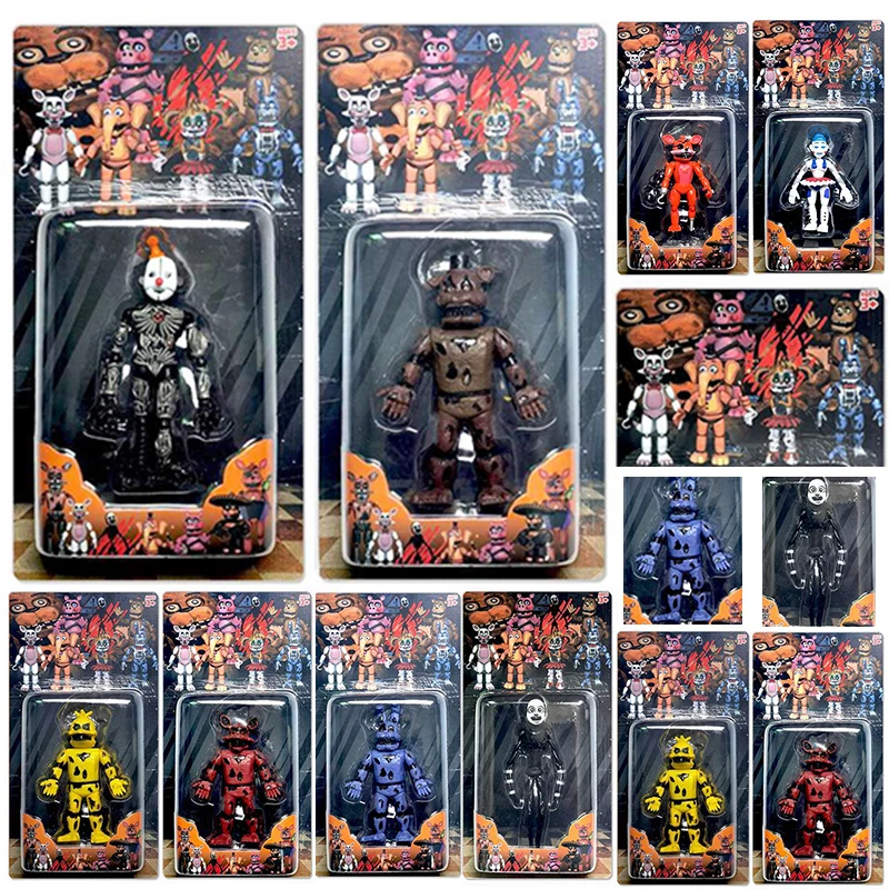 Game FNAF Figure Blacklight Nightmare Foxy Action Figures PVC Collection  Doll 14cm Funtime Foxy Fox Model Toys for Child's Gifts