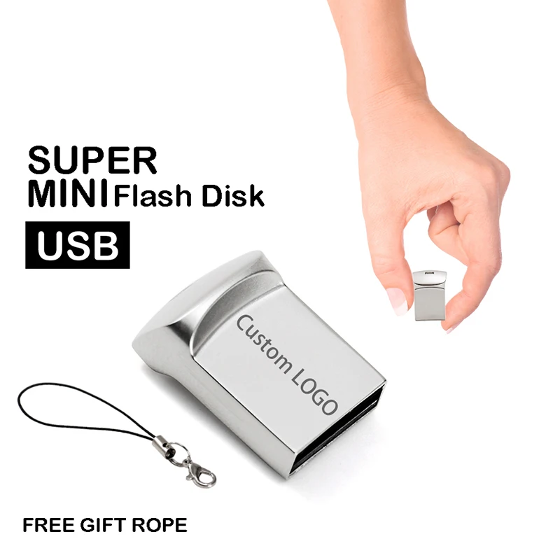 JASTER USB 2.0 mini metal silver with keychain usb flash drive 4GB 8GB 16GB 32GB 64GB 128GB pendrive (over 10PCS free LOGO)