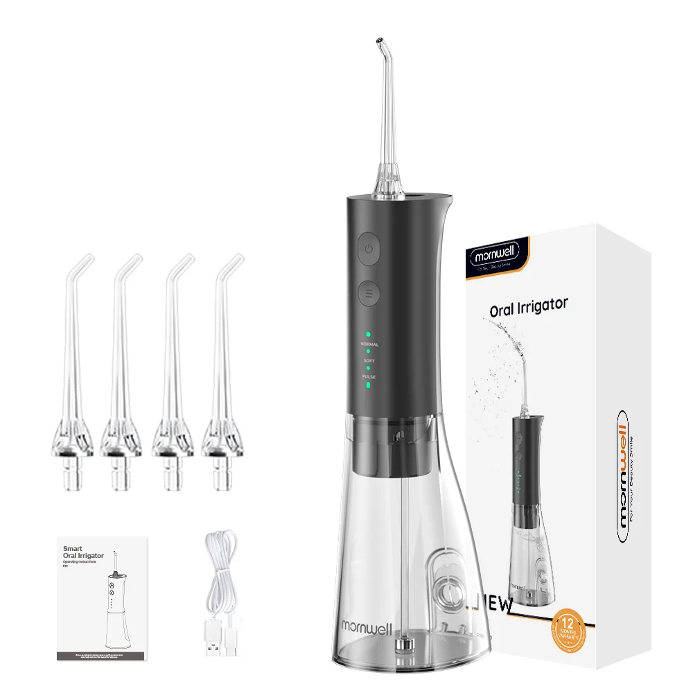 Dental Flosser F29 Old Verson for Teeth Cleaning-3 Modes Oral Irrigator 300ML Braces Flossers, Rechargeable IPX7 Waterproof-animated-img