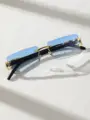 1pc Unisex Rimless Plastic Frame Fashion Glasses For Summer Vacation Outdoor Travel Clothing Accessories preview-2