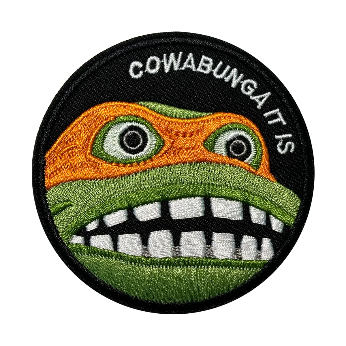 Cowabunga It is - Funny Embroidered Morale Patch with Hook & Loop Fastener for Backpacks, Uniforms, Jackets & Hats-animated-img