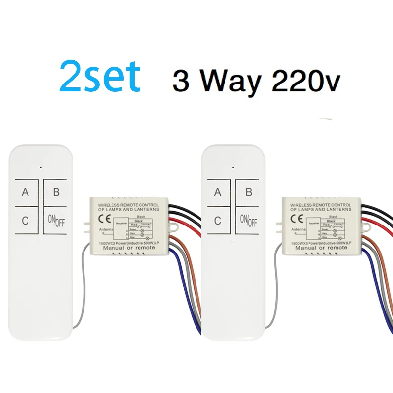 QIACHIP Wireless Remote Control Light Switch 220V Receiver Transmitter  ON/OFF Digital 1/2/3 Way