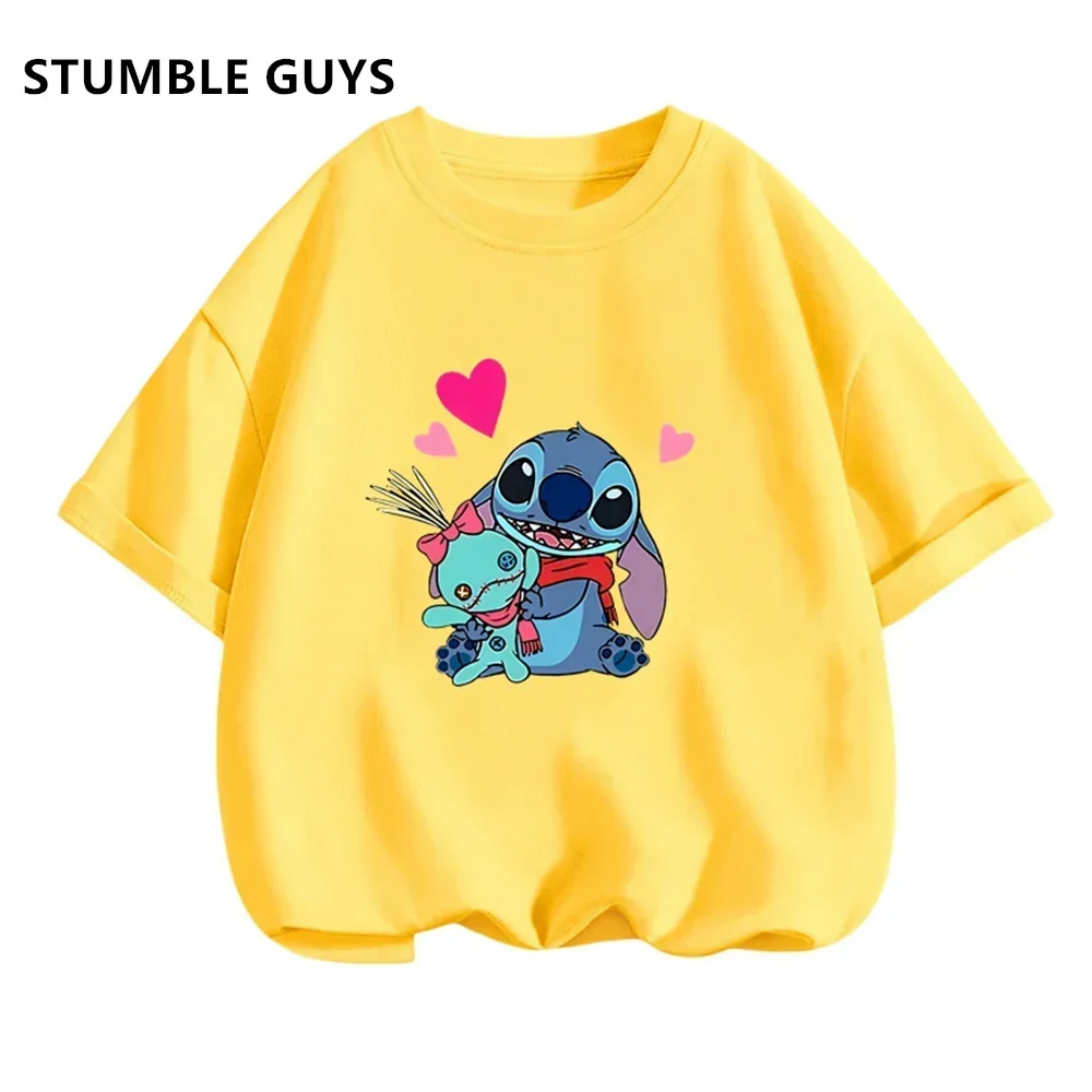 Summer Pretty Girl Disney Lilo & Stitch 3D Printed T shirt O Neck Short Sleeve T shirt Girl Casual Fashion Clothing Trucksuit-animated-img