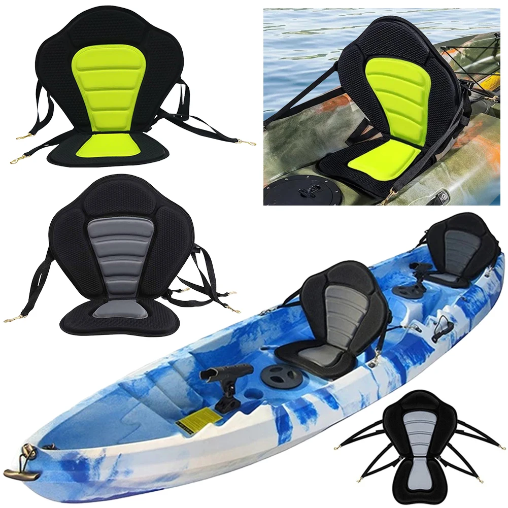 Paddle Board Seat Adjustable Kayak Seat Padded Canoe Backrest Seat with Detachable Storage Bag for Kayaks Rowboats Fishing Boats-animated-img