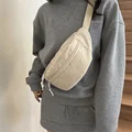 Corduroy Women Waist Bag Canvas Student Shoulder Crossbody Chest Bag 2025 Fanny Pack Fashion Phone Banana Female Bum Belt Bags