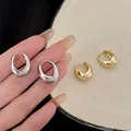 Vintage Chunky Stainless Steel Hoop Earrings For Women Fashion Simple Round Circle Simple Earrings Party Jewelry Holiday Gifts preview-2