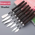 5/7 Pcs Set Art Oil Painting Scraper Palette Knifes Stainless Steel Artist Students Watercolor Pigment  Wooden School Stationery preview-3