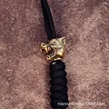 African Piranha Brass Knife Beads Flashlight Lanyard Pendants Outdoor Tool Retro Paracord Beads Fish Charms Accessories preview-3