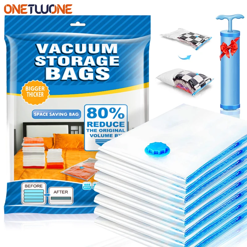 10pcs Strong Vacuum Storage Bags Space Saving Easy Use Clothes Duvets  Pillows Fabrics -  Denmark