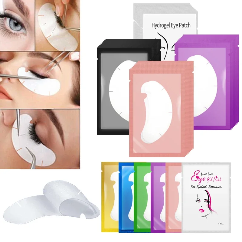 50/100PCS U Shape Eyelash Pads Grafted Lash Hydrogels Gel Patches Under Eye Pads for Eyelash Extension Tips Sticker Makeup Tools-animated-img