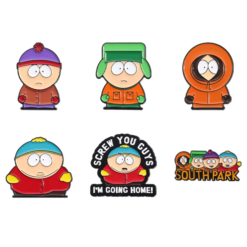 6PCS Cartoon Animated Character Enamel Pins Custom Cute Metal Badges Lapel Brooches On Backpack Hat Jewelry Gift for Kid Friends-animated-img