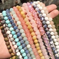 Natural Stone Matte Amazonite Round Beads for Jewelry Making  Perles Gem Loose Beads Diy Bracelet Necklace 15'' 4/6/8/10/12mm preview-5