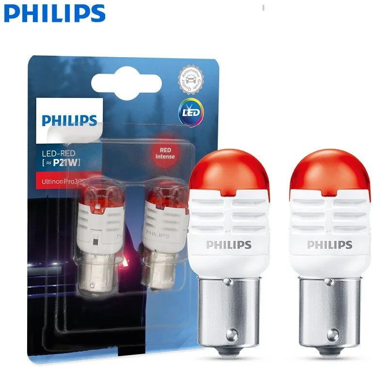Αγορά Φώτα αυτοκινήτου  Philips Ultinon Pro3000 LED P21W BA15s 1156 S25  12V Red Turn Signal Lamps Stop Light Reverse Bulbs Fog Light 11498U30RB2,  Pair