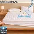 Waterproof Mattress Cover Solid Color Bed Fitted Sheet Mattress Protector Cover Single/Double/Queen/King/140/160 Size