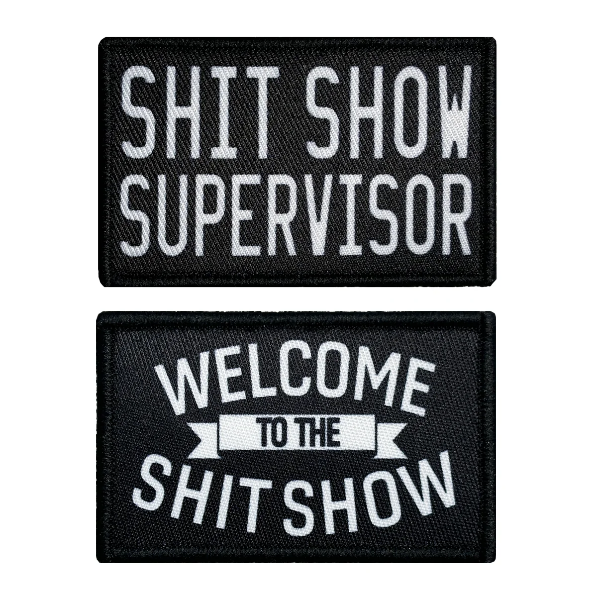 Shit show supervisor funny patch 2" x3" inch morale patch hook and loop backing-animated-img