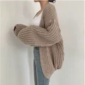 Vintage Harajuku Lantern Sleeve Women Cardigan Sweater Casual Korean Fall Streetwear Tops Coat Chic Lazy Wind Y2k Sweater preview-1