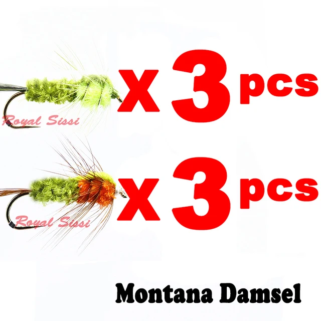 Bimoo 6PCS #8 Weighted Fly Fishing Lure Bait Dragon Fly Nymph