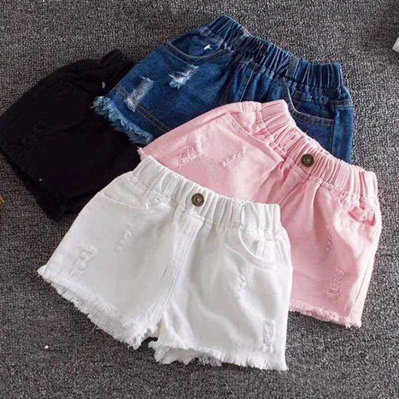 Girls Denim Shorts Teenagers Summer Cute Short Pants Kids Beach Clothes Children's Shorts For Girls 3-11T-animated-img