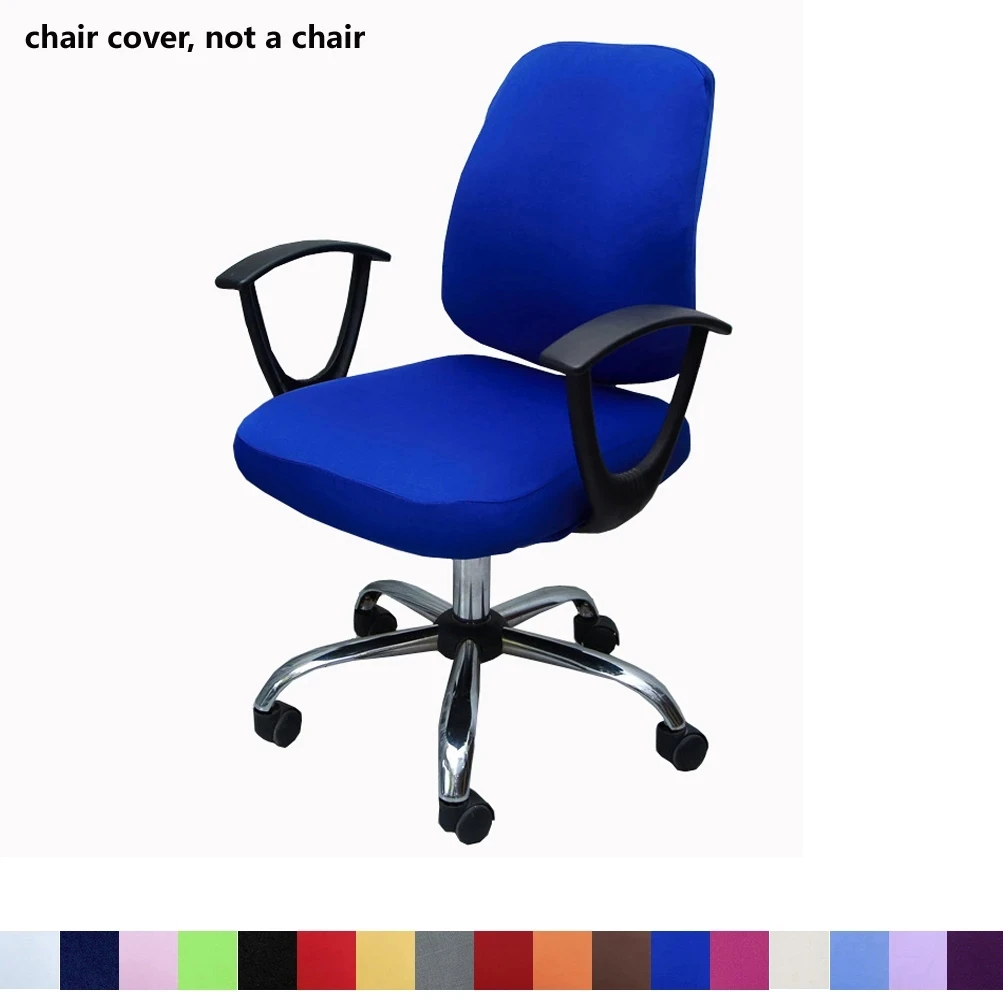 Office Chair Cover With Back Computer Game Seat Cover Solid Universal Spandex Anti-dust Elastic Armchair Slipcover