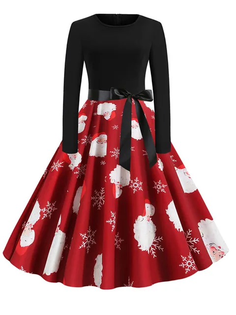 Winter Christmas Dresses Women 50S 60S 