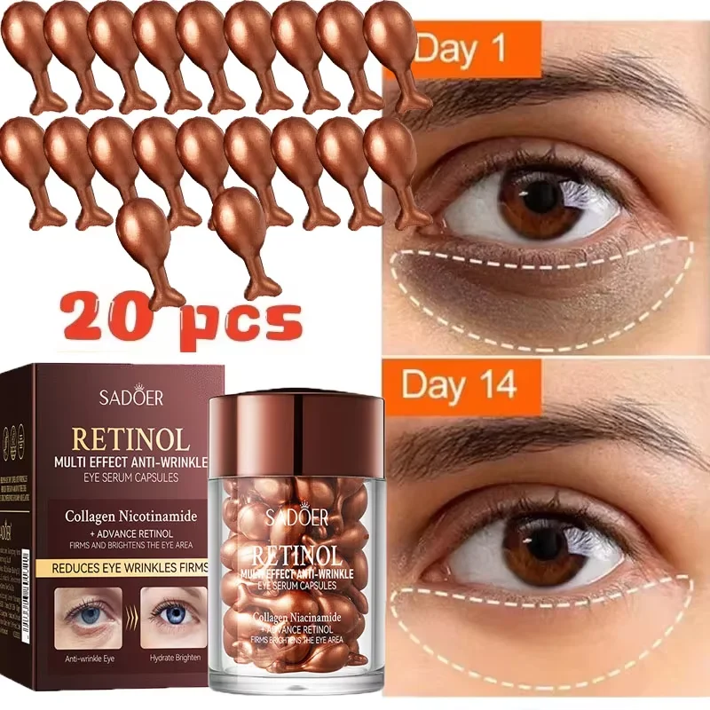 Retinol Anti Wrinkle Eye Serum Capsules Firming Lifting Remove Dark Circles Eye Bags Puffiness Moisturizing Whitening Eye Care-animated-img