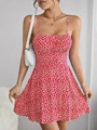 Womens Dresses Sexy Floral Backless Bandage Holiday Beach Dress Summer Fashion Red Short New In Dresses 2024 preview-2