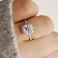 Classic Silver Color Engagement Wedding Rings for Women Fashion Metal Inlaid White Zircon Stones Bridal Ring Jewelry preview-2