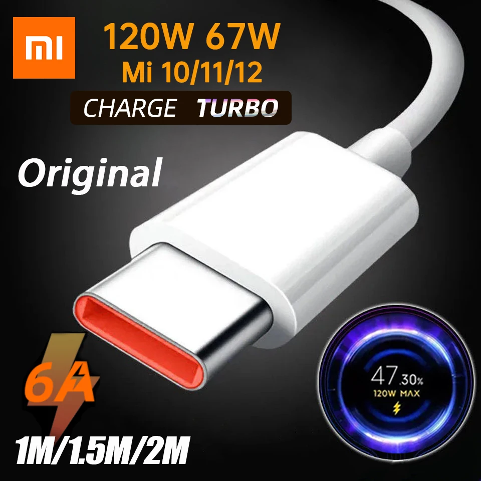 Xiaomi Original Type C Cable Charger Turbo Fast Charge Mi 12 11 9 Poco X4 Pro NFC F3 M3 Redmi Note 10 K40 Black Shark Usb TipoC