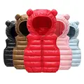 New Baby Boys Girls Warm Down Vest Autumn Winter Cotton Waistcoat With Ears Kids Outerwear Children Clothing Hooded Jacket Vests preview-1