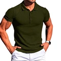 Men Button Slim Knitted T-shirts Summer Casual Short Sleeve Slim Solid Color Knitwear Pullover Tee Shirt Tops BSD-ZT161 preview-4