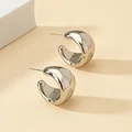 Fashion Chunky Round Circle Hoop Earrings For Women Simple Stainless Steel Smooth Metal Earrings Lightweight Party Jewelry Gifts preview-4