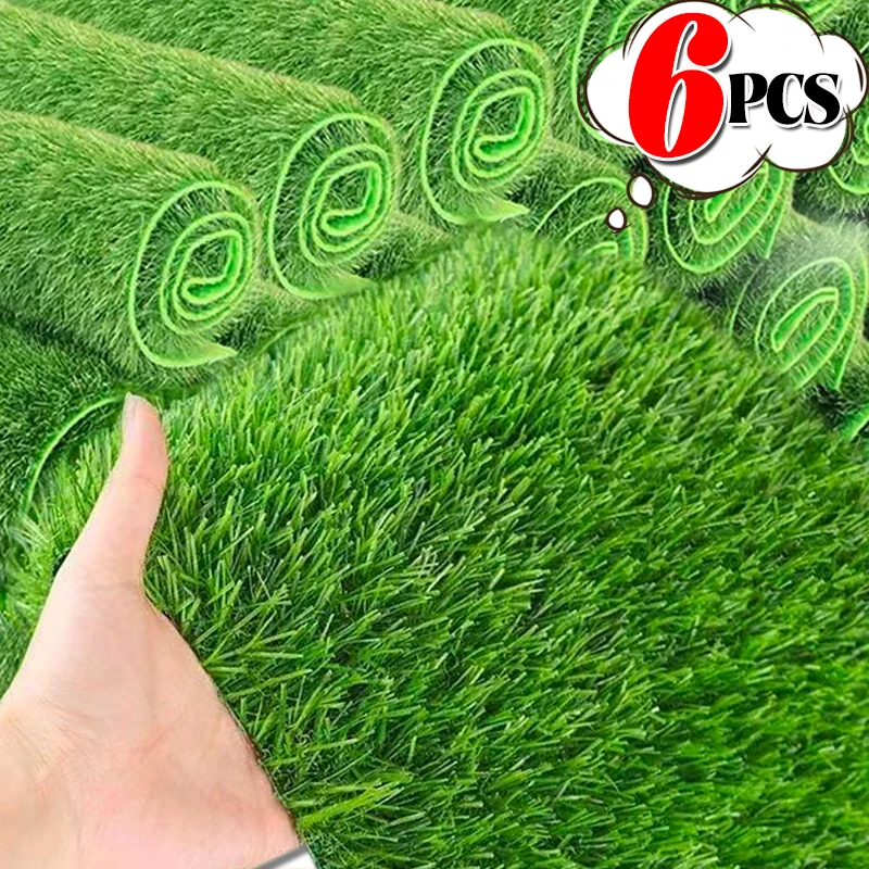 1/6PCS Artificial Lawns Turf Carpets Fake Sod Grass Mat Garden Moss Landscape For Home Floor Aquarium Wedding Decoration Supply-animated-img