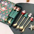 2/4/6Pcs Christmas Fork And Spoon Set,Stainless Steel Creative Tableware,Coffee Tea Dessert Forks And Spoons Gift Set preview-5