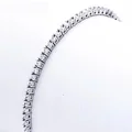 Pure 925 Silver Jewelry 18CM Tennis Bracelet 2mm Zirconia Anniversary Gift Real Sterling Silver Bangle Bracelets preview-3