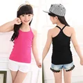 Summer Cotton Girls Vest Sleeveless Tops Solid Color T-shirts Tees Kids Children Top Baby Girl Casual Clothes Tshirt 2-12 Years