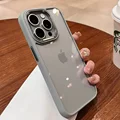 Luxury Metal Lens Bumper Clear Case For iPhone 15 14 13 12 11 Pro Max Mini X XS Max XR 7 8 Plus Silicone Acrylic Hard Back Cover preview-1